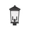 Z-Lite Beacon 2 Light Outdoor Post Mount Fixture, Black & Clear Beveled 568PHBS-BK - alternate 3